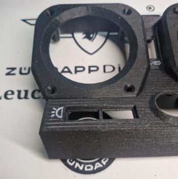 Zündapp Tachogehäuse Typ 537 mit weißen Licht und Wasserzeichen, sowie den Blinkerpfeilen mittig wie Original , Struktur-PETG !